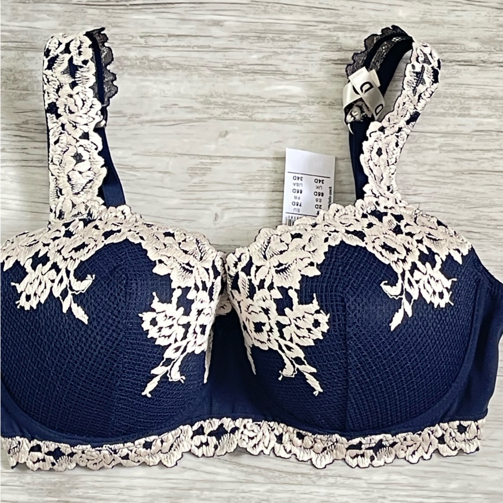 INTIMISSIMI Balconette Bra 'Pretty Flowers' in Navy